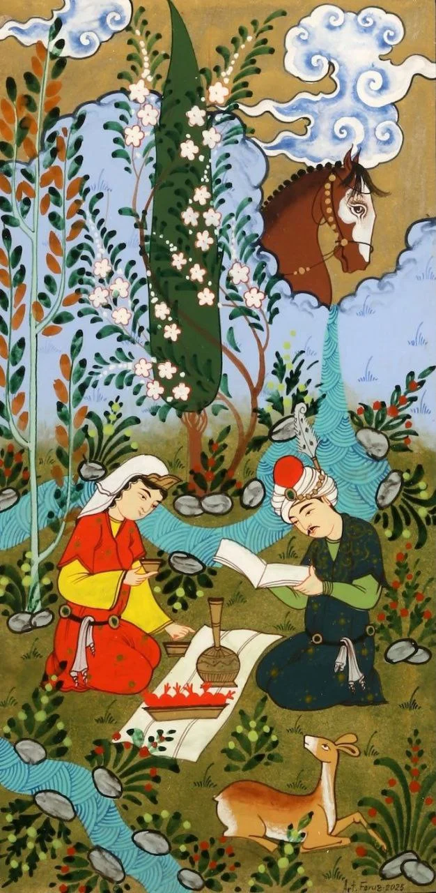 Tourists taking part in a hands-on ceramics and miniature painting workshop in Uzbekistan, learning traditional visual arts from local artisans